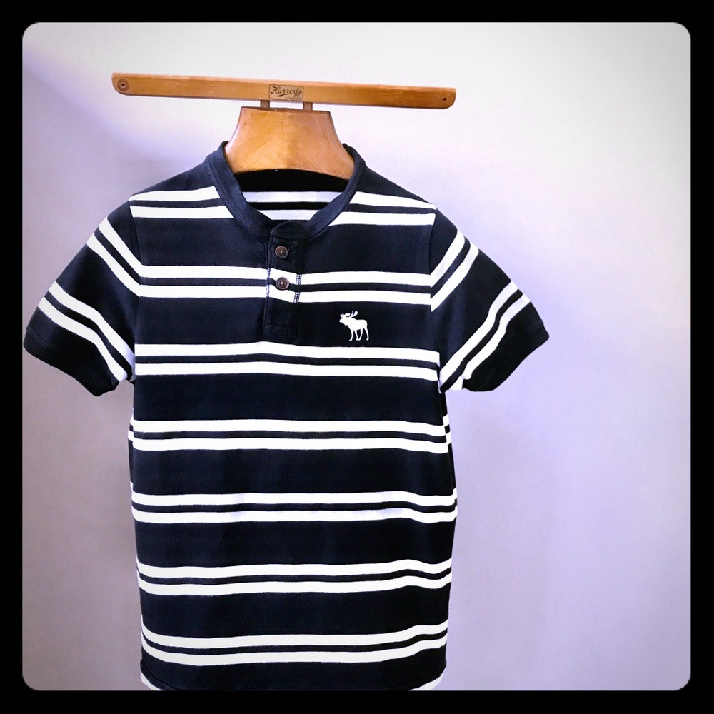 Abercrombie & Fitch, t-shirt, navy blue/white